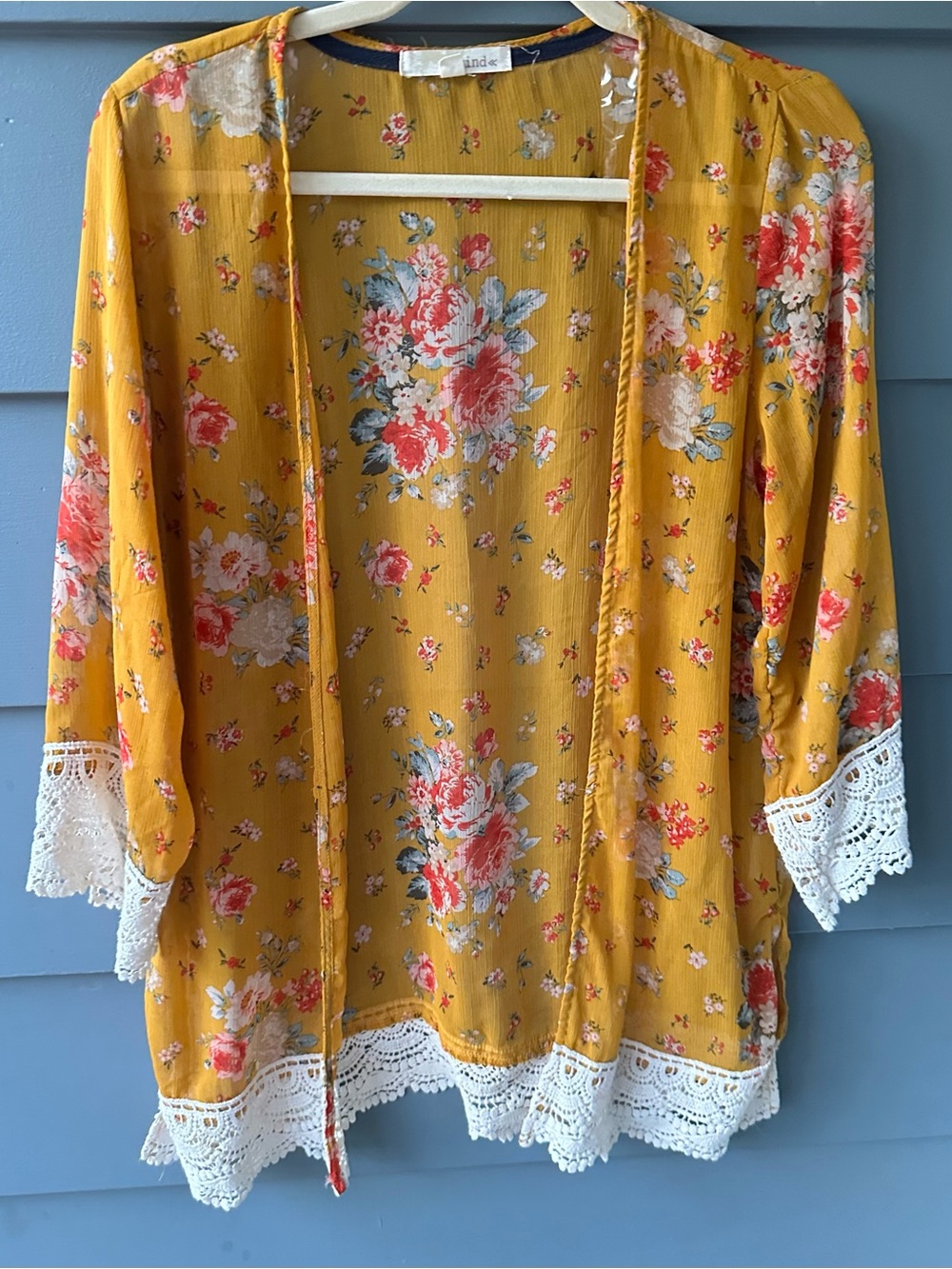 Rewind brand floral boho kimono cardigan cardi sz S